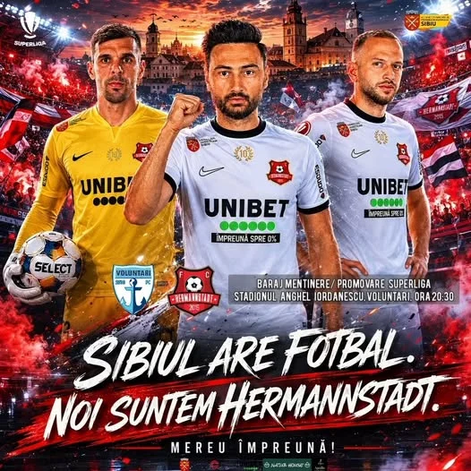 Meciul sezonului pentru FC Hermannstadt: menținerea în Superliga României se joacă la Voluntari