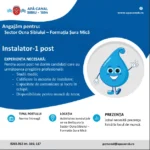 Loc de muncă disponibil la APĂ CANAL SIBIU. Se caută instalator pentru zona Ocna Sibiului – Șura Mică.