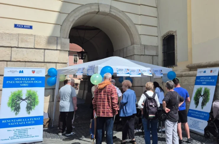 În urma campaniei „Respiră Liber”, aproximativ 150 de sibieni și-au testat gratuit sănătatea pulmonară în Piața Mare