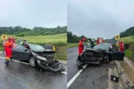 Accident pe DN 1, între Apoldu de Sus și Săliște. Un bărbat a ajuns la spital