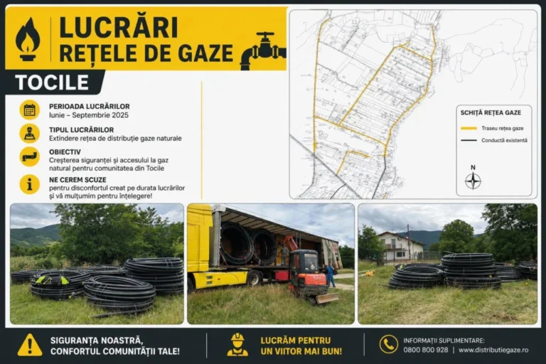 Lucrări de extindere a rețelei de gaze în cartierul Tocile. Traficul va fi restricționat temporar pe mai multe străzi din Sadu