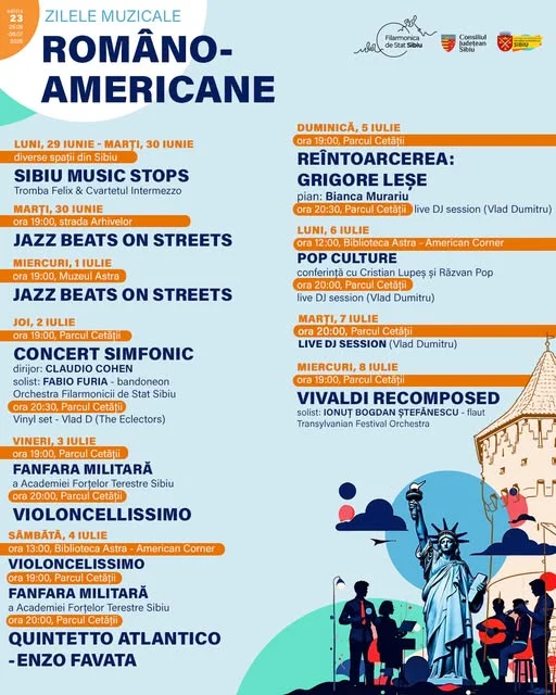 Zilele Muzicale Româno-Americane revin la Sibiu. Nouă zile de concerte, jazz, muzică simfonică și evenimente culturale cu acces gratuit