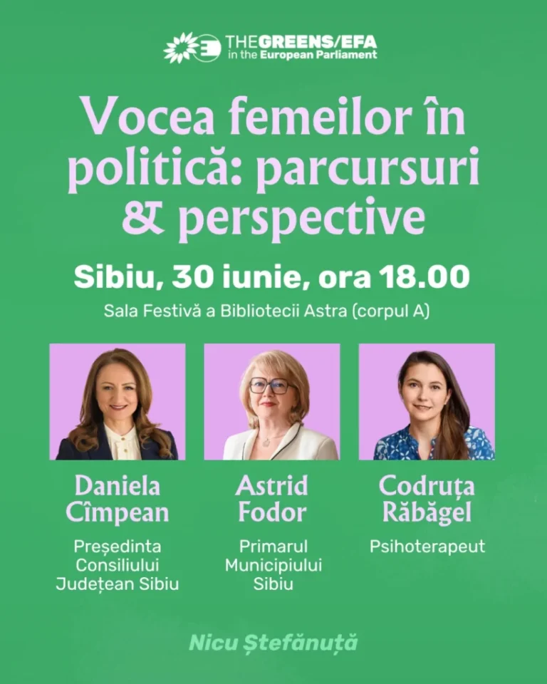 Studenții aflați în practică la biroul europarlamentarului Nicu Ștefănuță organizează la Sibiu o dezbatere despre rolul femeilor în politică