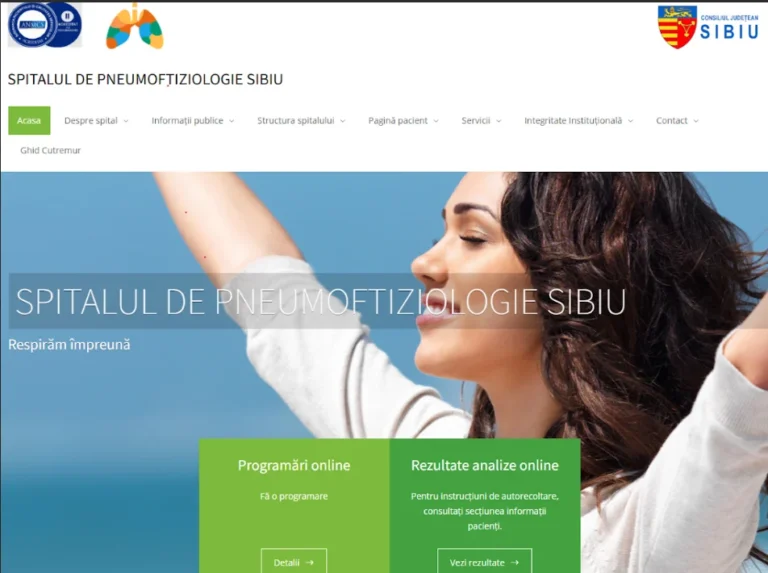 Programările online pentru consultațiile din Ambulatoriul Spitalului de Pneumoftiziologie Sibiu, disponibile permanent pe site-ul instituției