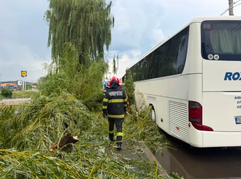 Bilanțul ISU Sibiu: 54 de intervenții în urma furtunii de ieri!