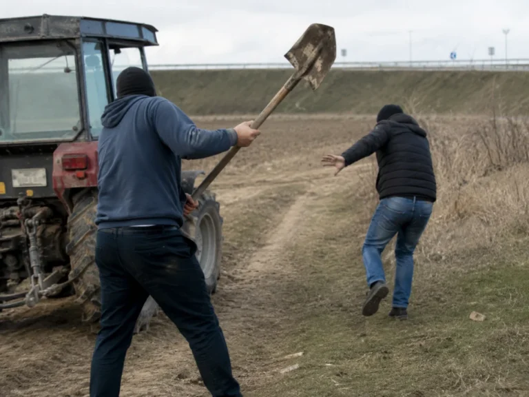 Bătaie cu lopata la Veștem: 9 luni de închisoare cu suspendare și daune morale de 50.000 de lei