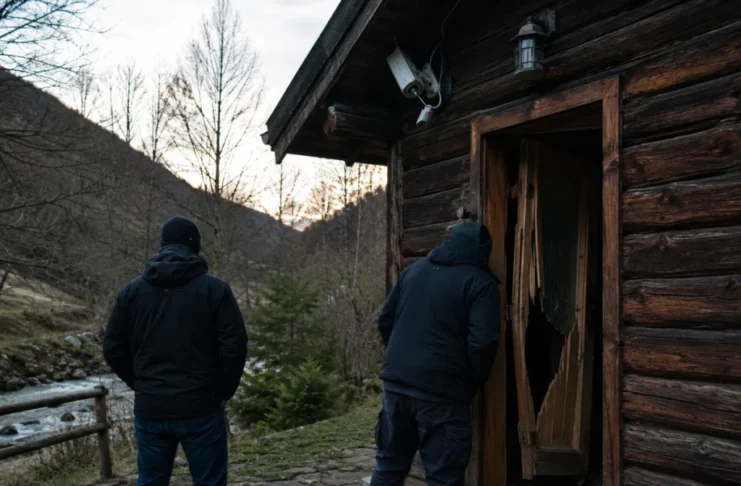 Recidivist prins într-o cabană din zona Pârâul Săliștii. A intrat cu un minor de 12 ani și a distrus camerele video