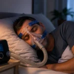 Monitorizare și date grafice ale apneei în somn, prezentate pe un ecran medical.