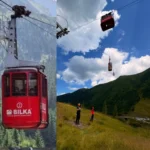 Telecabina Bâlea defectă și oprită pe traseu, cu turiști în așteptare