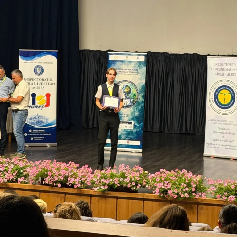 Elev din Mediaș, premiat la etapa națională a Sesiunii de comunicări științifice la geografie. Mențiune pentru o lucrare despre riscul hidrologic pe râul Târnava Mare