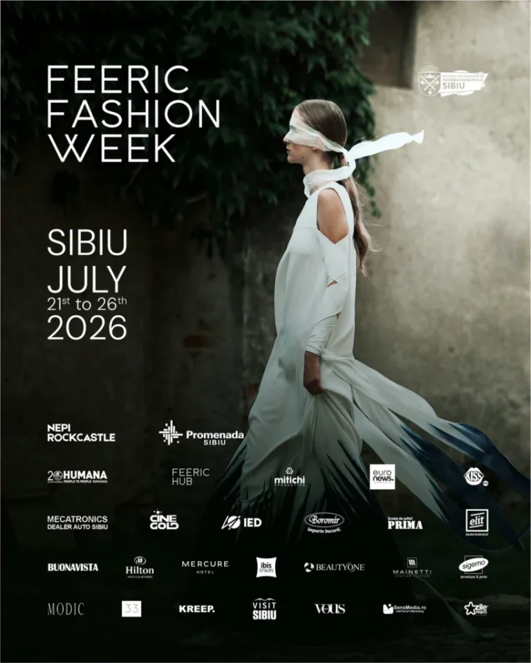 Feeric Fashion Week 2026 transformă Sibiul într-o capitală a modei independente. Designeri din peste 20 de țări, prezentări în locații spectaculoase și acces gratuit