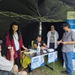 Panou informativ despre importanța testării plămânilor la eveniment