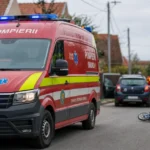Locul accidentului rutier de la Șura Mică, unde un copil a fost lovit de o mașină în timp ce mergea cu bicicleta.