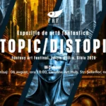 Panou de bun venit și artiști la deschiderea celei de-a treia ediții Fantasy Art Festival.