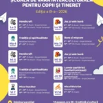 Copii participă la activități în aer liber în cadrul școlii de vară interculturale.