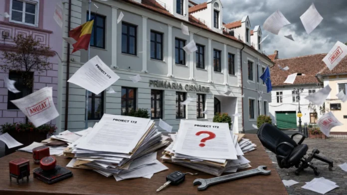 Haos și confuzie la sediul Primăriei Cisnădie în timpul ședinței de consiliu