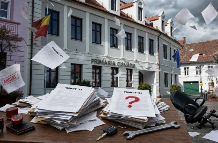 Haos la Primăria Cisnădie: proiectul privind dosarul „șoferului primarului”, înlocuit cu unul deja votat și apoi șters complet