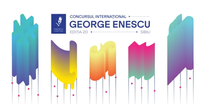 Poster oficial al Concursului International George Enescu Sibiu cu design elegant