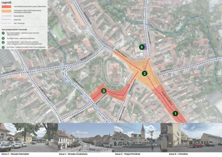 Proiectul „Agora Heltau” stârnește opoziție la Cisnădie. Primăria propune pietonalizarea centrului istoric