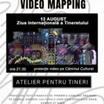 Video mapping pe fațada Căminului Cultural din Rășinari, de Ziua Tineretului