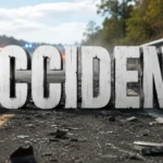 Locul accidentului rutier de la ieșirea din Boița, cu mașinile implicate în coliziune.