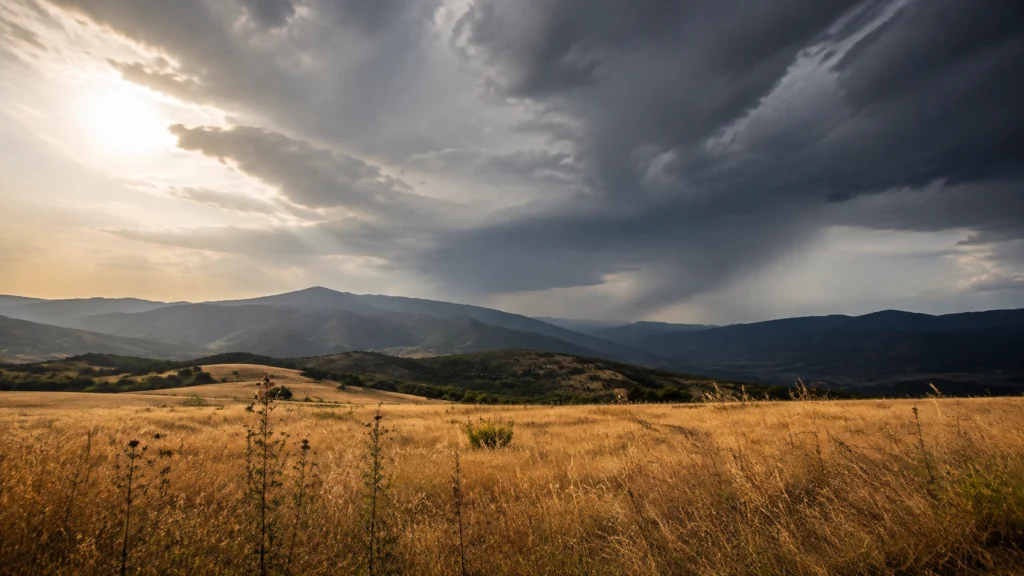 Harta meteo cu cod galben pentru vreme severă în județul Sibiu, avertizare de caniculă și furtuni.