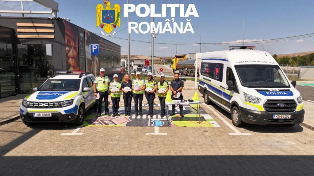 Acțiune de prevenire a accidentelor rutiere cu polițiști și șoferi pe autostrada A1