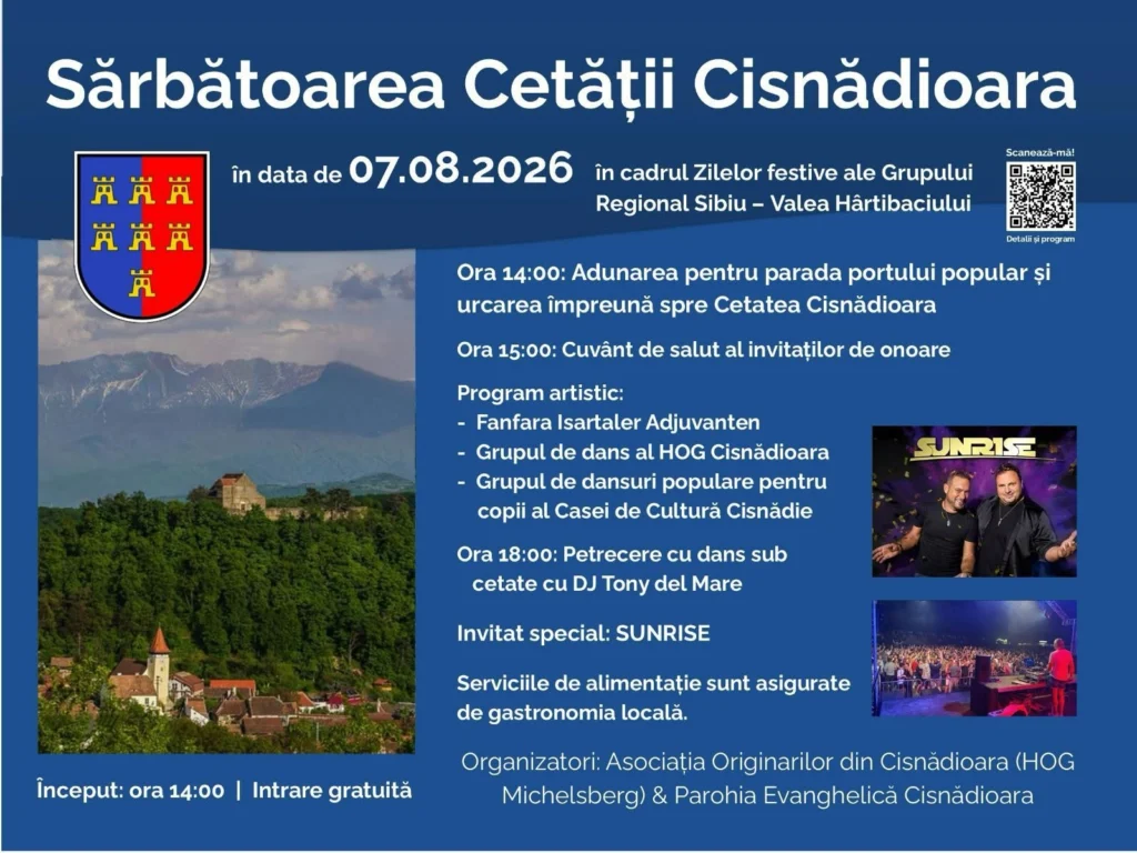 Sărbătoarea Cetății Cisnădioara: paradă a portului popular și dansuri tradiționale