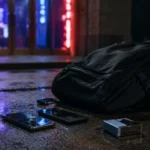 Furtul rucsacului unei persoane cu handicap din starea de ebrietate, ilustrat cu un rucsac