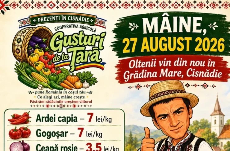 Producătorii români revin la Cisnădie. Legume și fructe vândute direct în Grădina Mare