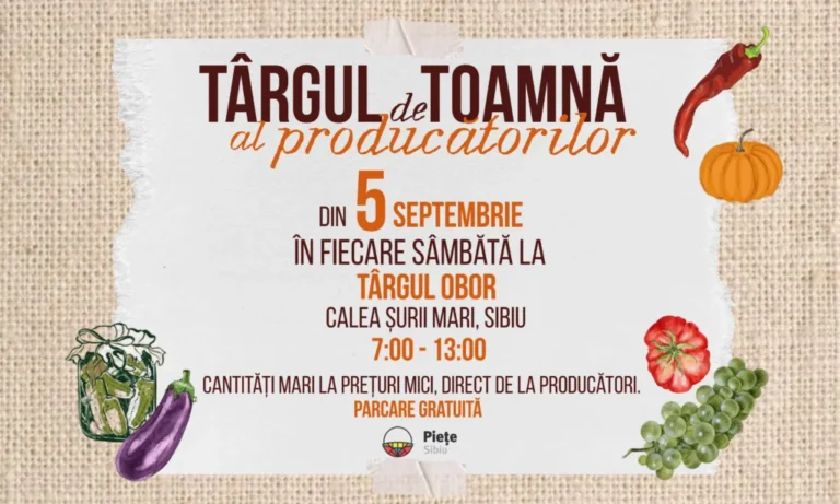 Marii și micii producători români organizați în Sibiu. Târg săptămânal la Obor