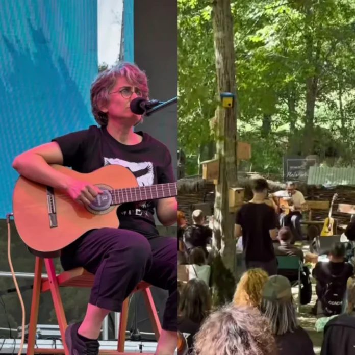 Finalul Guitar Meeting Festival, artist pe scenă în momentul încheierii spectacolului