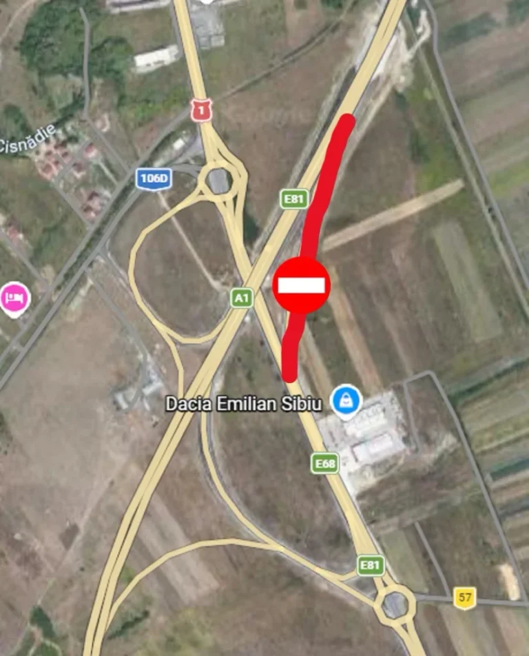 Traficul pe A1 este afectat în zona Sibiului. O bretea de acces a fost închisă pentru lucrări!