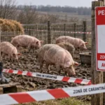 Măsuri de control a pestei porcine africane în zona Vurpăr, cu vehicule și personal autorizat.