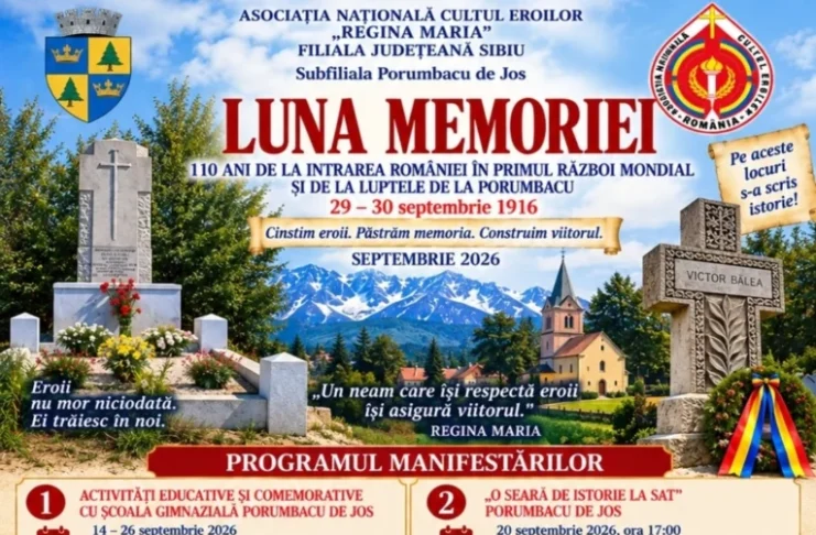 „Luna Memoriei” la Porumbacu: manifestări dedicate eroilor și luptelor din 1916