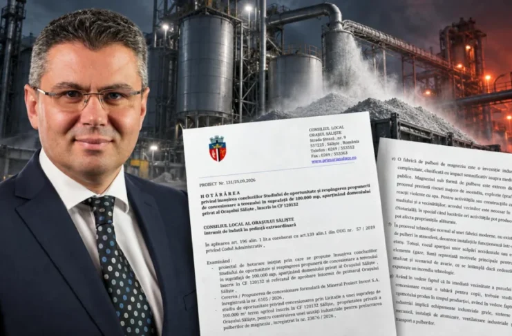 Consiliul Local Săliște respinge în unanimitate terenul pentru fabrica de magneziu. În aprilie, tot în unanimitate, dădea undă verde demersurilor
