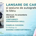 Camelia Cavadia la lansarea romanului „Dansează când îți vine să plângi” la Sibiu