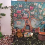 Activitate pentru copii cu teatru și lectură organizată de OFSD Sibiu, copii participând la o prezentare interactivă