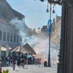 Atmosferă spectaculoasă la meciul Poli Steaua cu fanii și scânteieri