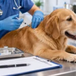 Medic veterinar administrează vaccinare animale pentru protecție și sănătate
