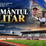 Studenți pregătiți pentru ceremonia de jurământ militar pe Stadionul Municipal din Sibiu