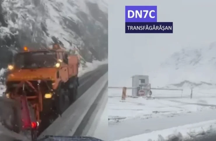 Echipajele DRPD Brașov au intervenit pe Transfăgărășan pentru deszăpezirea drumului